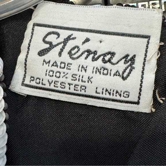 Stenay Silk Black Sequin Floral Beaded Top Women’s Small - Picture 3 of 4